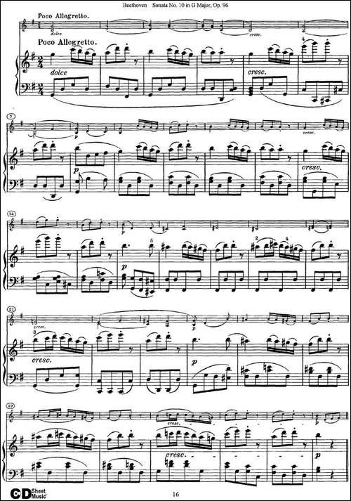 Violin-Sonata-No.10-in-G-Major-Op.96-小提琴+钢琴伴奏-提琴谱
