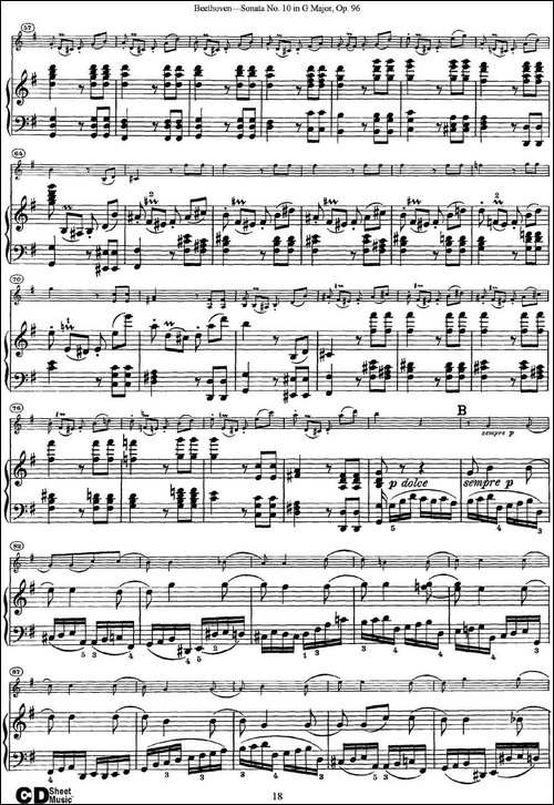 Violin-Sonata-No.10-in-G-Major-Op.96-小提琴+钢琴伴奏-提琴谱