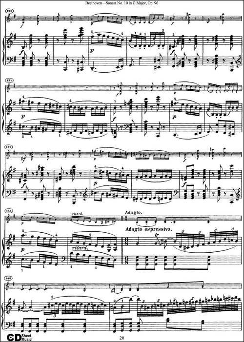 Violin-Sonata-No.10-in-G-Major-Op.96-小提琴+钢琴伴奏-提琴谱