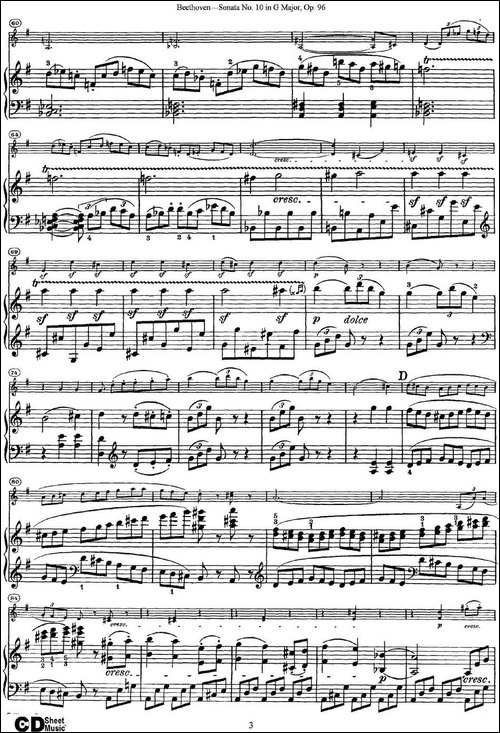 Violin-Sonata-No.10-in-G-Major-Op.96-小提琴+钢琴伴奏-提琴谱