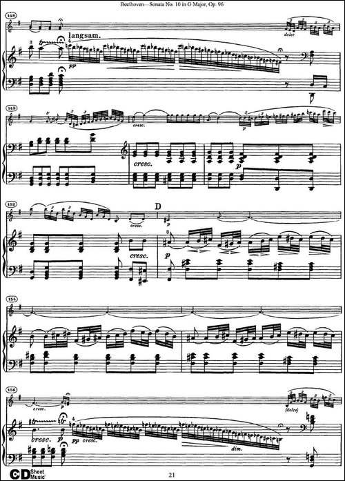 Violin-Sonata-No.10-in-G-Major-Op.96-小提琴+钢琴伴奏-提琴谱