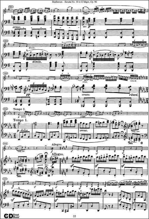 Violin-Sonata-No.10-in-G-Major-Op.96-小提琴+钢琴伴奏-提琴谱