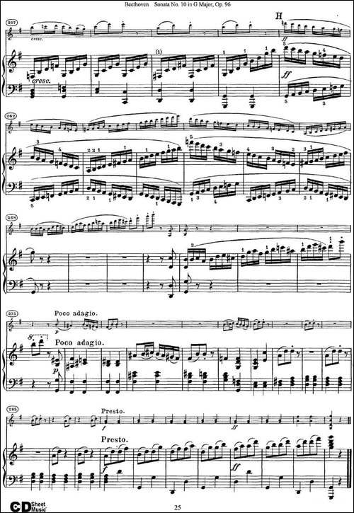 Violin-Sonata-No.10-in-G-Major-Op.96-小提琴+钢琴伴奏-提琴谱
