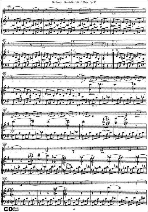 Violin-Sonata-No.10-in-G-Major-Op.96-小提琴+钢琴伴奏-提琴谱