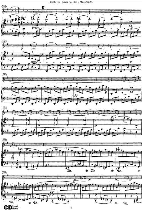 Violin-Sonata-No.10-in-G-Major-Op.96-小提琴+钢琴伴奏-提琴谱