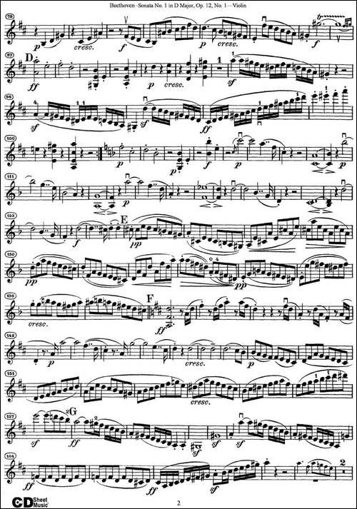 Violin-Sonata-No.1-in-D-Major-Op.12-No.1-提琴谱