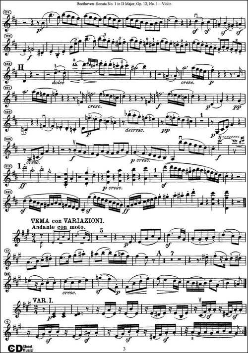 Violin-Sonata-No.1-in-D-Major-Op.12-No.1-提琴谱