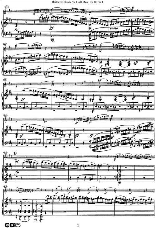 Violin-Sonata-No.1-in-D-Major-Op.12-No.1-小提琴+钢琴伴奏-提琴谱