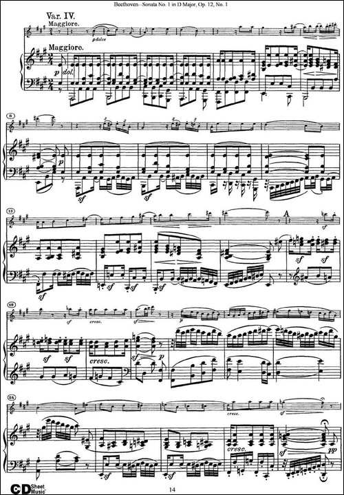 Violin-Sonata-No.1-in-D-Major-Op.12-No.1-小提琴+钢琴伴奏-提琴谱