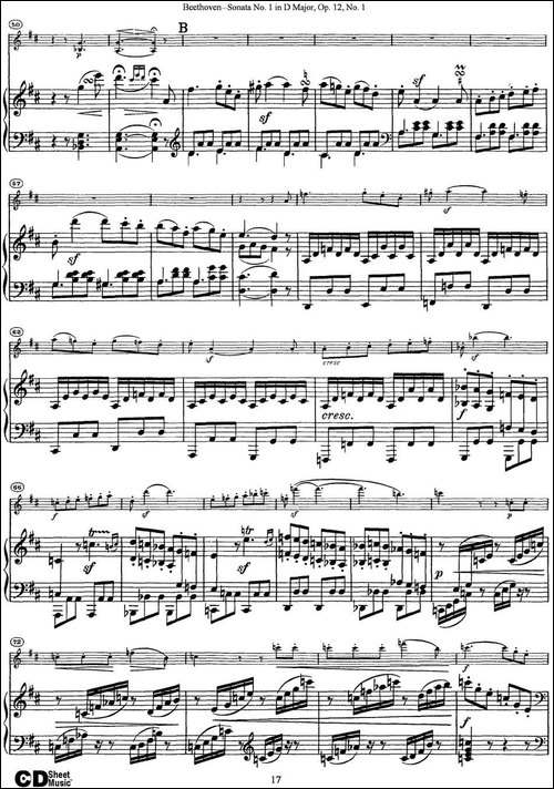 Violin-Sonata-No.1-in-D-Major-Op.12-No.1-小提琴+钢琴伴奏-提琴谱