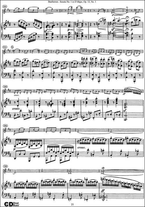 Violin-Sonata-No.1-in-D-Major-Op.12-No.1-小提琴+钢琴伴奏-提琴谱