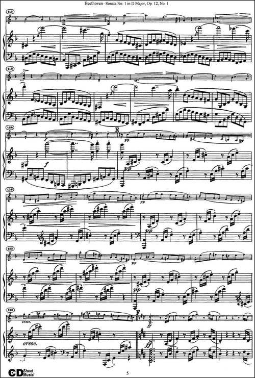 Violin-Sonata-No.1-in-D-Major-Op.12-No.1-小提琴+钢琴伴奏-提琴谱