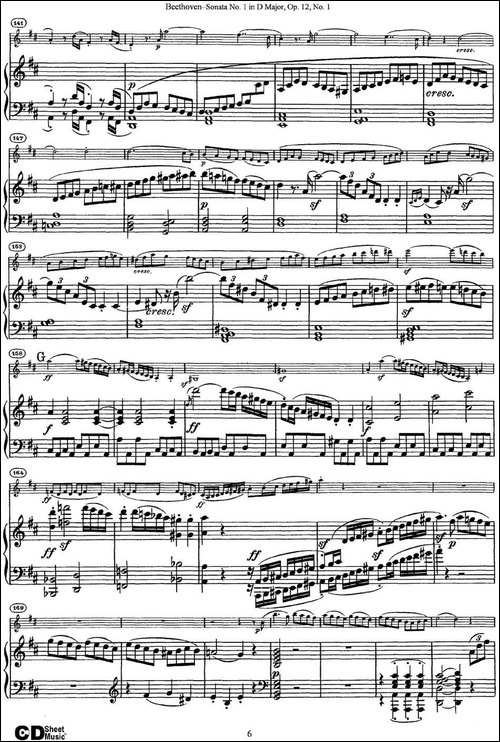 Violin-Sonata-No.1-in-D-Major-Op.12-No.1-小提琴+钢琴伴奏-提琴谱