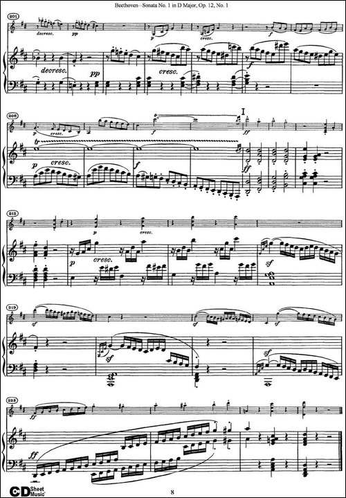 Violin-Sonata-No.1-in-D-Major-Op.12-No.1-小提琴+钢琴伴奏-提琴谱