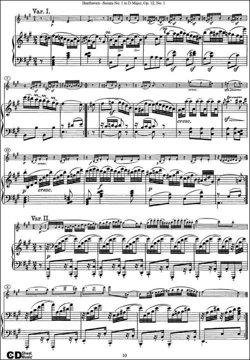 Violin-Sonata-No.1-in-D-Major-Op.12-No.1-小提琴+钢琴伴奏-提琴谱