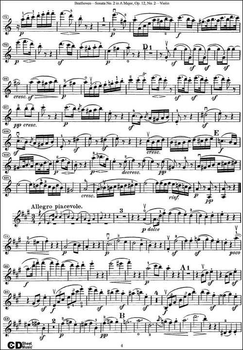 Violin-Sonata-No.2-in-A-Major-Op.12-No.2-提琴谱