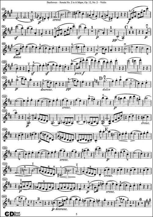 Violin-Sonata-No.2-in-A-Major-Op.12-No.2-提琴谱