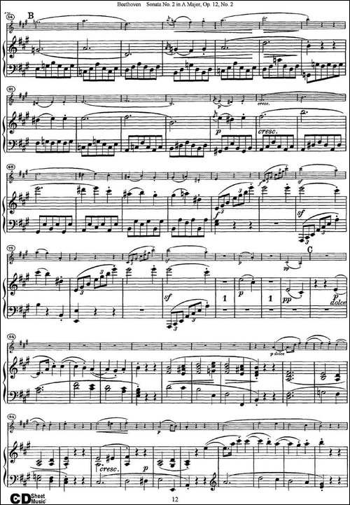 Violin-Sonata-No.2-in-A-Major-Op.12-No.2-小提琴+钢琴伴奏-提琴谱