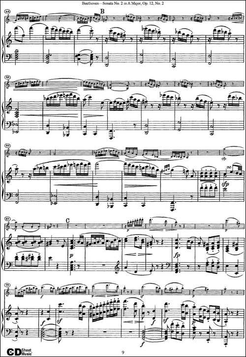 Violin-Sonata-No.2-in-A-Major-Op.12-No.2-小提琴+钢琴伴奏-提琴谱