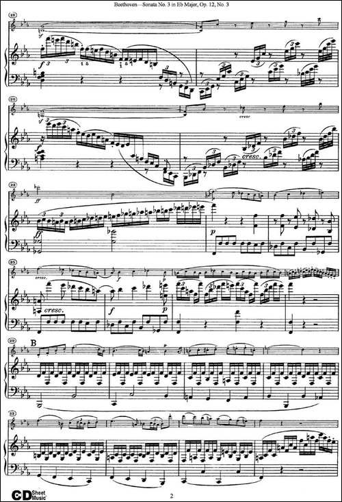 Violin-Sonata-No.3-in-Eb-Major-Op.12-No.3-小提琴+钢琴伴奏-提琴谱