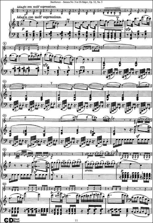 Violin-Sonata-No.3-in-Eb-Major-Op.12-No.3-小提琴+钢琴伴奏-提琴谱