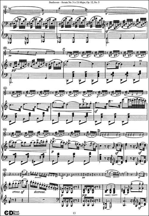 Violin-Sonata-No.3-in-Eb-Major-Op.12-No.3-小提琴+钢琴伴奏-提琴谱