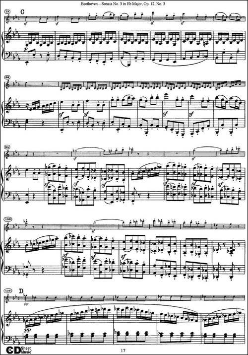 Violin-Sonata-No.3-in-Eb-Major-Op.12-No.3-小提琴+钢琴伴奏-提琴谱