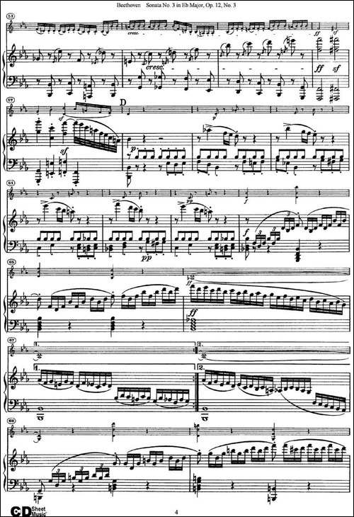 Violin-Sonata-No.3-in-Eb-Major-Op.12-No.3-小提琴+钢琴伴奏-提琴谱