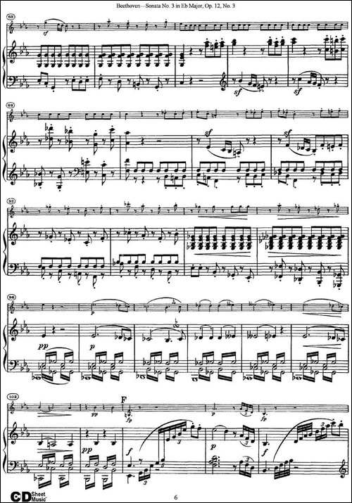 Violin-Sonata-No.3-in-Eb-Major-Op.12-No.3-小提琴+钢琴伴奏-提琴谱