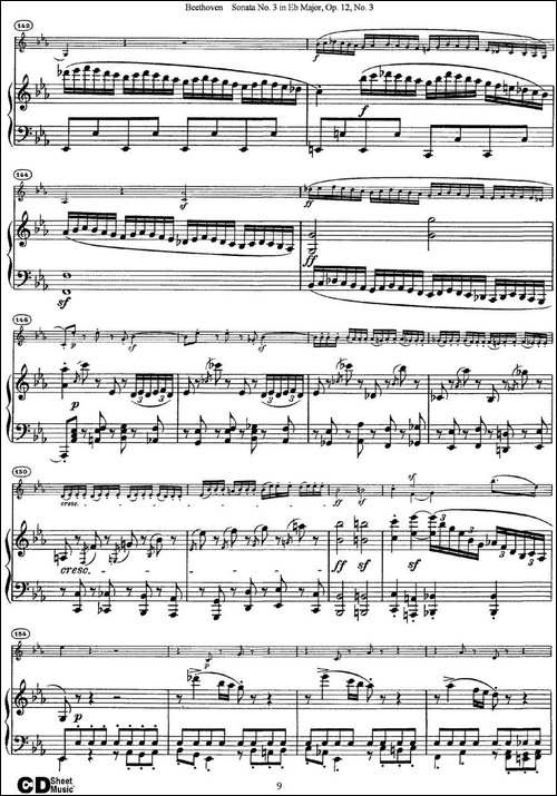 Violin-Sonata-No.3-in-Eb-Major-Op.12-No.3-小提琴+钢琴伴奏-提琴谱