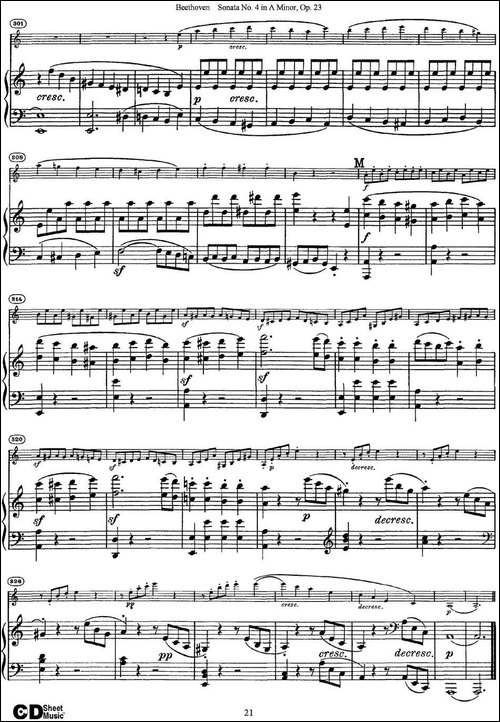 Violin-Sonata-No.4-in-A-Minor-Op.23-小提琴+钢琴伴奏-提琴谱