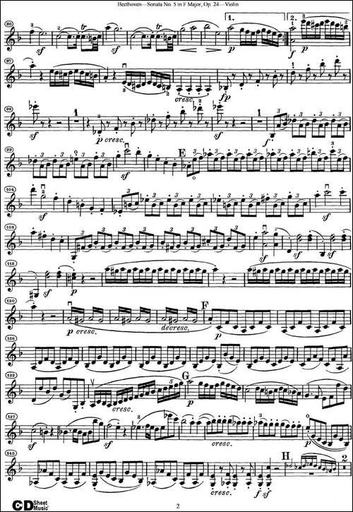 Violin-Sonata-No.5-in-F-Major-Op.24-提琴谱