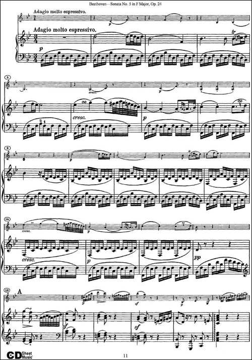 Violin-Sonata-No.5-in-F-Major-Op.24-小提琴+钢琴伴奏-提琴谱