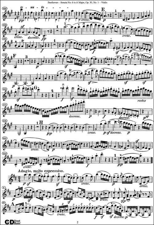 Violin-Sonata-No.6-in-A-Major-Op.30-No.1-提琴谱