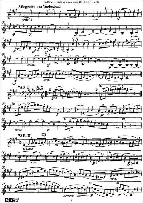 Violin-Sonata-No.6-in-A-Major-Op.30-No.1-提琴谱