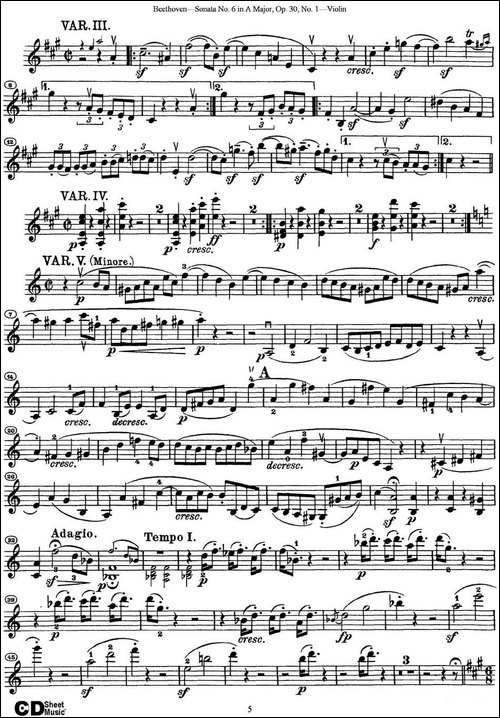 Violin-Sonata-No.6-in-A-Major-Op.30-No.1-提琴谱
