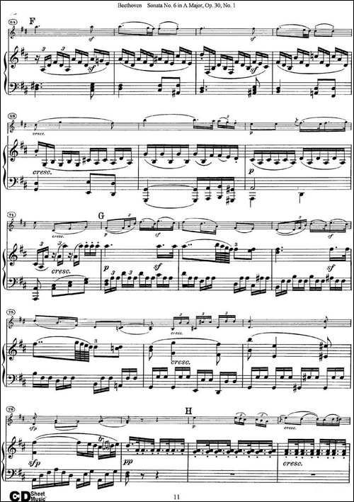Violin-Sonata-No.6-in-A-Major-Op.30-No.1-小提琴+钢琴伴奏-提琴谱