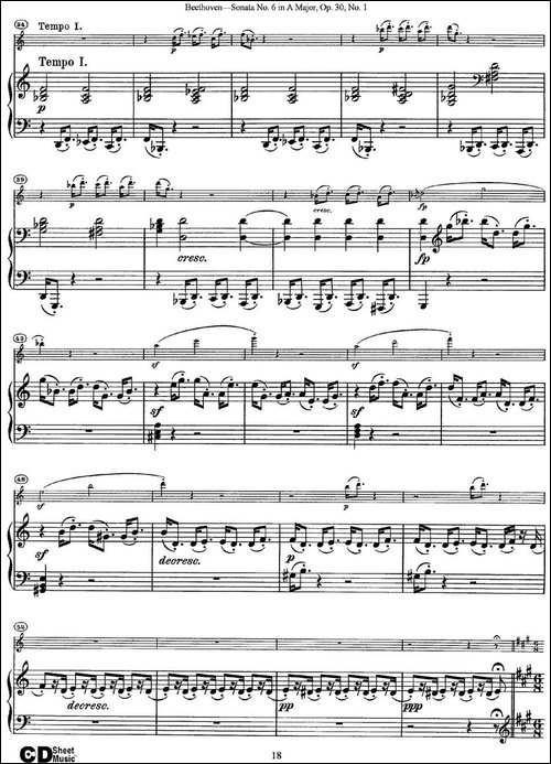 Violin-Sonata-No.6-in-A-Major-Op.30-No.1-小提琴+钢琴伴奏-提琴谱