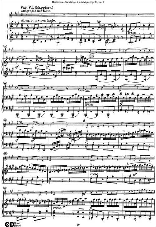 Violin-Sonata-No.6-in-A-Major-Op.30-No.1-小提琴+钢琴伴奏-提琴谱