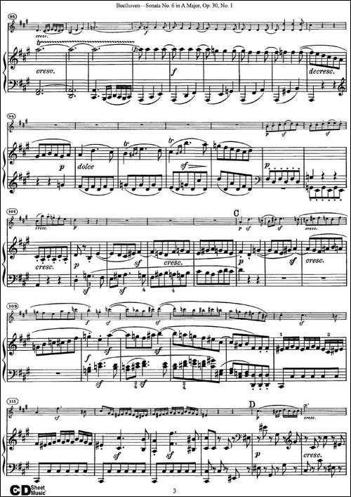 Violin-Sonata-No.6-in-A-Major-Op.30-No.1-小提琴+钢琴伴奏-提琴谱