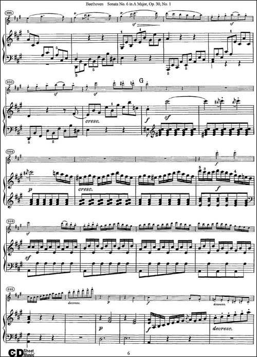 Violin-Sonata-No.6-in-A-Major-Op.30-No.1-小提琴+钢琴伴奏-提琴谱