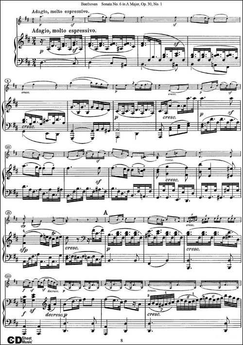 Violin-Sonata-No.6-in-A-Major-Op.30-No.1-小提琴+钢琴伴奏-提琴谱