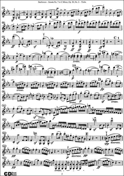 Violin-Sonata-No.7-in-C-Minor-Op.30-No.2-提琴谱