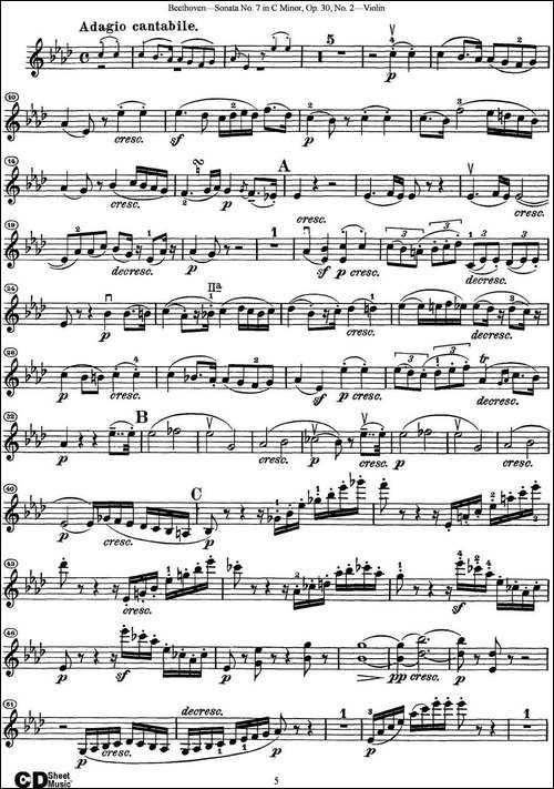 Violin-Sonata-No.7-in-C-Minor-Op.30-No.2-提琴谱