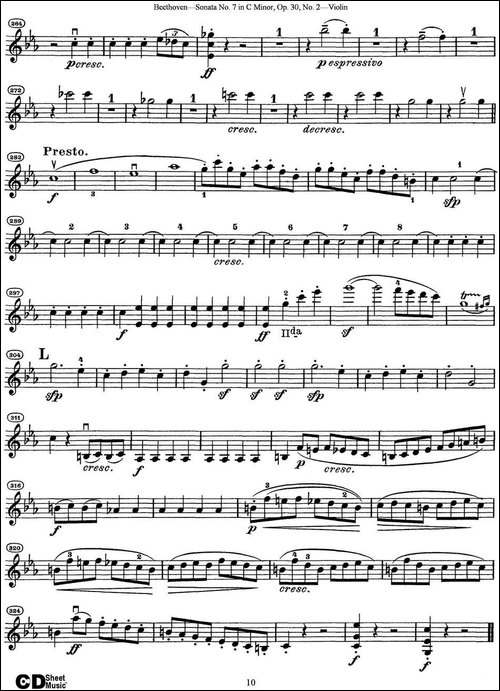 Violin-Sonata-No.7-in-C-Minor-Op.30-No.2-提琴谱