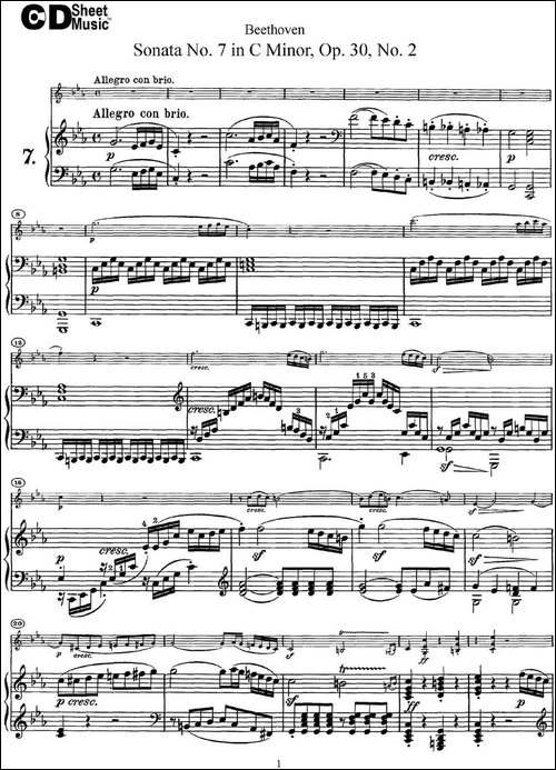 Violin-Sonata-No.7-in-C-Minor-Op.30-No.2-小提琴+钢琴伴奏-提琴谱
