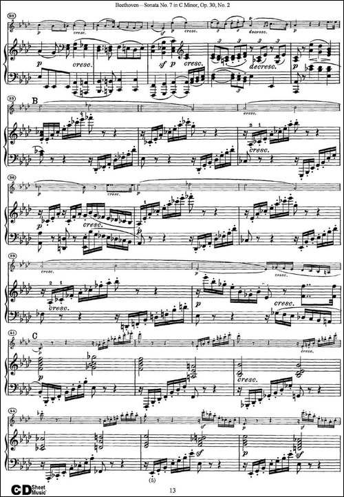 Violin-Sonata-No.7-in-C-Minor-Op.30-No.2-小提琴+钢琴伴奏-提琴谱
