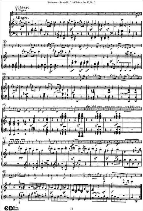 Violin-Sonata-No.7-in-C-Minor-Op.30-No.2-小提琴+钢琴伴奏-提琴谱