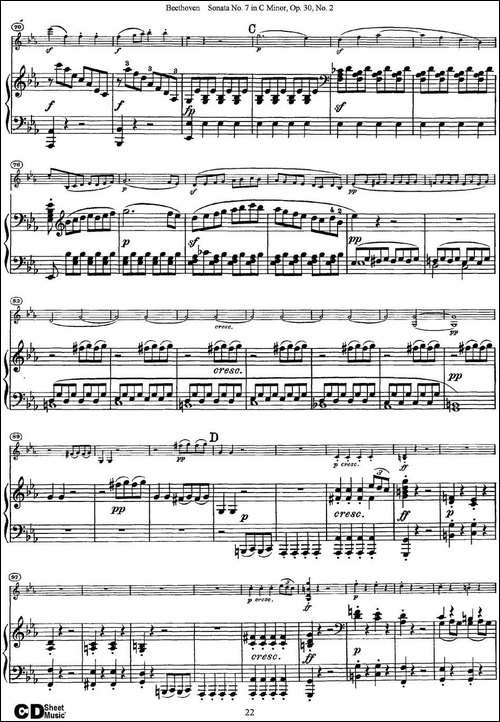 Violin-Sonata-No.7-in-C-Minor-Op.30-No.2-小提琴+钢琴伴奏-提琴谱
