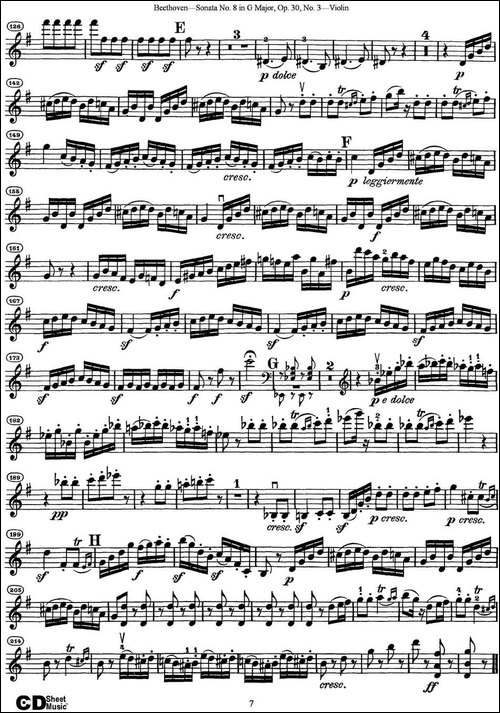 Violin-Sonata-No.8-in-G-Major-Op.30-No.3-提琴谱